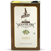 Chekko Cold Pressed Virgin Sesame (Gingelly) Oil | 100% Natural, Pure & Wood Pressed (5L) for Cooking, Haircare, Seasoning, Oil Massage and Oil Pulling