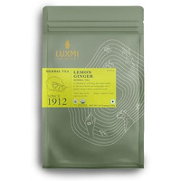 LUXMI Estates Lemon Ginger Root - 50 Tea Bags (100 Gram) Pack | Certified Organic Herbal Tea | Citrus Flavor & Aroma | Lemon Peel, Ginger, Lemongrass, Licorice | 50 Cups Bulk Pack