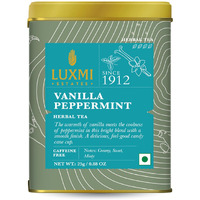 LUXMI Estates Vanilla Peppermint Herbal Tea 25Gm Tin Caddy | Usda Certified Organic Herbal Tea Loose Leaves | Caffeine-Free | 12 Cups