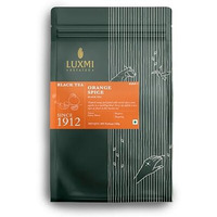LUXMI Estates Orange Spice Black Tea 50 Tea Bags (100 gram) Pack | Certified Organic Black Tea | Smooth, Flavorful, Robust, Caffeinated | Darjeeling Tea From India | 50 Cups Bulk Pack