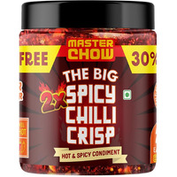 MasterChow 2X Chilli Leaves Garlic Crisp (450Gms) - 30% Extra | Extra Hot - Extra Big |Made With Sichuan Peppercorns, Crunchy Garlic & Red Chillies