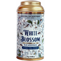 SAN-CHA Tea Boutique, White Blossom White Tea, (25X3Cups), Organic White Tea, Richest In Antioxidants, Silver Needles White Tea, Low Caffeine Tea, 50 Grams Loose Leaves, Pack Of 1