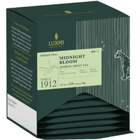Luxmi Estates Midnight Bloom Jasmine Green Tea 15 Tea Bags (30g) Pack | Certified USDA Organic Green Tea | With Organic Jasmine Buds | For Calm Mind and Relaxation | Darjeeling Green Tea | 15 Cups