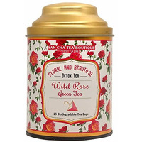 SAN-CHA Tea Boutique Wild Rose Green Tea Bags, Pyramid Tea Bags (Pack Of 25), Good Skin Green Tea, Real Rose Petals Blend, 100% Rainforest Alliance Certified, Detox, 170 Gram