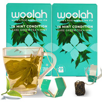 Woolah Rare Assam Green Tea With Mint, Organic Bagless Tea Dip (2 Packs = 30 Dips /60 Cups) 100% Plastic Free, Anti-Oxidants Supports Weight Management, Skin And Heart Health, Loose leaves, 160 Gram