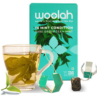 Woolah Rare Assam Green Tea with Mint,Organic BAGLESS Tea Dip(15 Dips/30 Cups)100% PLASTIC Free,REVITALIZING & REFRESHING,Natural EGCG antioxidants supports WEIGHT MANAGEMENT,Skin & HEART health,80gm