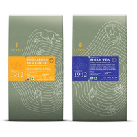 LUXMI Estates - Digestive Ease Variety Tea Bundle (2 Pack) - With Turmeric Ginger Herbal Tea, Tulsi Basil Tea | Caffeine Free - 50 Organic Herbal Tea Bags, 210 Gram