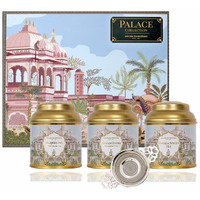 SAN-CHA Tea Gift Box, Palace Collection, Tea Hamper With 3 Flavored Teas & A Tea Infuser, Assam India Breakfast Tea, Darjeeling First Flush Tea, 150Gms, Loose Leaves