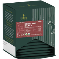 LUXMI Estates Hibis-Kiss Black Tea 15 Teas Bags (30 Gram) Pack | Certified Organic Black Tea | 100% Natural | Hibiscus Strawberry | Lowering Blood Pressure | Brain Health Supporter
