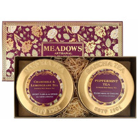 SAN-CHA Tea Boutique, Meadows Collection Tea Gift Box, Caffeine Free Herbal Tea, 50 Gram Pure Peppermint Tea & Chamomile Tea, Healthy Herbal Tisanes For Sleep & Stress Relief