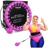 K-MART Smart Hula Ring Hoops, Weighted Hula Circle 24 Detachable Fitness Ring with 360 Degree Auto-Spinning Ball Gymnastics, Massage, Adult Fitness for Weight Loss (Orchid Purple)