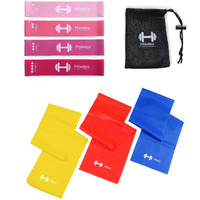Fitlastics Resistance Loop Bands Set for Squats, Stretching, Strength Training Exercises, HIPS & Glutes Heavy Workouts for Men & Women (Pink Loop + Stretch Bands Combo)