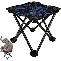Juprev Camping Chair Ultralight Camping Chair Max Load 100Kg Portable Lightweight Chair Outdoor Fishing Picnic Beach Seat Folding Oxford Cloth Stool Chairs (Small) - Fabric, Multicolor