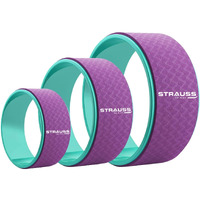 Strauss Yoga Wheel | Ideal for Stretching, Backbends, Exercise, Deep Tissue Massage & Back Pain Relief | Dharma Yoga Prop Wheel with Ultimate Comfort | Set Of 3, (Purple)