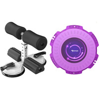 SPIKE Ab Exercise And Tummy Trimmer Combo With Double Suction Cup Sit-Up Bar For Abdominal Exercis Leg Muscle Training Arm Muscles Exercise Adjustable Ab Exercise For Men And Women, Multicolor