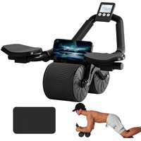 Pafal Elbow Support Automatic Rebound Abdominal Wheel,Ab Roller for Abdominal Exercise Machine,Dolly Core Strengthening Trainer Fitness Belly Training Ab Roller