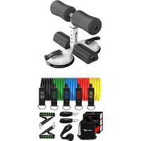 Spike Latex Resistance Band Set and Spike Ab Exerciser 11 in 1 for Men and Women for Home and Gym Exercise Pull Up Toning Bands (Spike Resistance Band Kit + Spike Ab Exerciser)