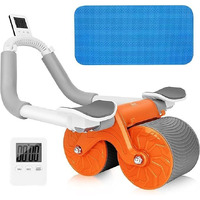 HREDOW Ab Roller Wheel - Automatic Rebound Abdominal Wheel for Core Trainer Workout - Ab Workout Equipment with Elbow Support - Abdominal Exercise Machine and Plank Roller