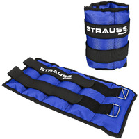 Strauss Adjustable Ankle Wrist Weights 1.5 KG X 2 | Ideal for Walking, Running, Jogging, Cycling, Gym, Workout & Strength Training | Easy to Use on Ankle, Wrist, Leg, (Blue)