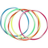 Fitfix Fusion Welded Helix Sports Hula Hoop for Boys, Girls, Kids, Children - Sniper Double Colour - 18 Inches Diameter, Pack of 5 ps - Includes Carry Bag