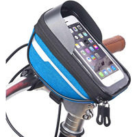 Kraptick Water-Proof Cycle Bag, Cycle Front Frame Bag with Phone Holder, Cycle Handle Bar Bag, Cycle Storage Pouch for Tools and Mobile Accessories (Blue)