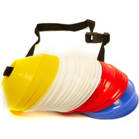 Fitfix Sports Soccer Mini Disc Cones - Durable 5  Diameter, 1.5  Height - Sets of 25 ps with Carry Strap - Lightweight, Versatile for Soccer, Cricket, Track & Field Training