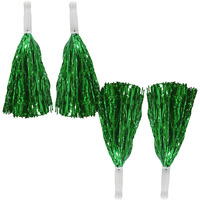 Amit Marketing Cheerleader Pom Poms | Soft Comfortable Handle Reusable | Waterproof | Rooter Shaker Toy | for Cheerleading, Celebrations, Sports Events, Party, Room dcor etc.  Pack of 2 (Green)