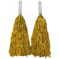 Amit Marketing Cheerleader Pom Poms | Soft Comfortable Handle Reusable | Waterproof | Rooter Shaker Toy | for Cheerleading, Celebrations, Sports Events, Party, Room dcor etc.  Pack of 2 (Golden)
