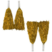 Amit Marketing Cheerleader Pom Poms | Soft Comfortable Handle Reusable | Waterproof | Rooter Shaker Toy | for Cheerleading, Celebrations, Sports Events, Party  Pack of 2 (Gold)