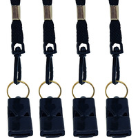 RightCare Cox 50 Sports and Training Pea Less Whistles- Used by Professionals (Pack of 4, Black)