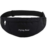 FLYING SOUL Waist Pouch Fanny Pack for Men Women Hiking Waist Bag Pack for Running Walking Traveling (Small Size-Black)