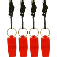 RightCare Windy 636 Sports and Training Pea Less Whistles- Used by Professionals (Pack of 4)-Red
