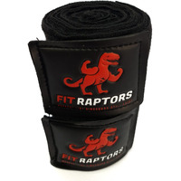 FitRaptors Cotton Boxing Hand Wrap with Thumb Loop for Men & Women Gym Accessories and Fitness Support Gloves Straps with Premium Velcro for Better Stability and Grip (3 Meters, Black)