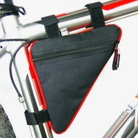 Kraptick Triangle Bike Bag - Bike Frame Bag for Bicycle Tools - Bike Pouch for Cycle Accessories, Bicycle Frame Front Triangle Bag Bike, Cycle Triangle Bag (Red Black)