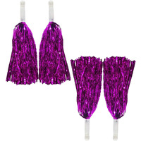 Amit Marketing Cheerleader Pom Poms | Soft Comfortable Handle Reusable | Waterproof | Rooter Shaker Toy | for Cheerleading, Celebrations, Sports Events, Party, Room dcor etc.  Pack of 2 (Purple)
