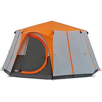 Coleman Cortes Octagon 8 Person Family Tent with Wheeled Carry Bag, 2000 mm Water Column, Easy Set up with Color Coded Poles (Get Complimentary 2 Coleman BYOT Camping Nightout Event Passes)