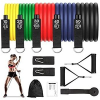 C.HERRY LEGGINGS Resistance Band for Workout,Resistance Band Set of 11,Resistance Band for Heavy Workout-Resistance Band Foam Handle Door Anchor Pull Ankle Strap