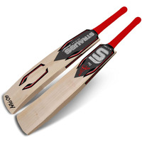 STRAUSS Pro Kashmir Willow Cricket Bat | Size: Short Handle (SH) | Suitable for Leather Tennis Ball | Age group 13+ yrs | for Youth Adults | Anti Scuff Sheet & Bat Cover | Red | (1050-1200 Grams)