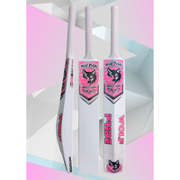 Wild Heavy Duty Premium Plastic Cricket Bat for All Age Groups-Kids Girls Boys Girls Adults ((Full Size (34 X 4.5  White), Wild Pink Sticker & White)