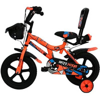 ROCKSTAR 14 inch Sports Kids Cycle for Boys & Girls 3 to 5 Years with Training Wheels (Orange)