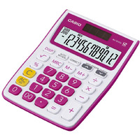 Casio MJ-12VCb-RD 300 Steps Check & Correct Colourful Desktop Calculator (White and Pink)
