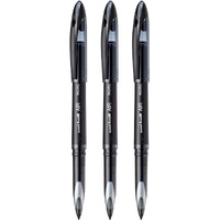 UNI-BALL Air UBA188M 0.5mm Roller Ball Pen | Waterproof Bold Ink | Water & Fade Resistant | Long Lasting Smudge Free Ink | School and Office stationery | Black Ink, Pack of 3