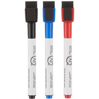 Quartet ReWritables Mini Dry-Erase Whiteboard Markers, Fine Tip, Assorted Ink Colours, Whiteboard Non-Permanent Markers with Magnetic Cap, School & Office Stationery, Pack of 3 (Multicolour)