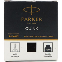 Parker Quink Bottle - Black Ink Color| 30 ML | Smudge Free Writing Experience | Precision Writing