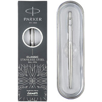Parker Classic Stainless Steel Chrome Trim Ball Pen | Ink Color - Blue | Corporate Gift | Ideal For Professional Use