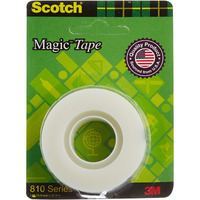 Scotch 3M Magic Tape Roll | 1.9cm x 32.9 meter | Invisible, writable and hand tearable | For school projects, home and office use