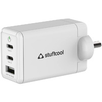 Stuffcool Nova 65W GaN Charger Made in India 3 Ports Supports Samsung PPS Super Fast Charging 2.0, Compatible with macbooks laptops iPhones iPads, samsungs, Pixels
