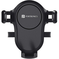 Portronics Clamp Y Adjustable Air Vent Mobile Holder for Car with 360 Rotational, One Click Release Button, Compatible with 4 to 6 inch Devices(Black)