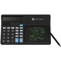 Portronics Ruffpad Calc 2 2-in-1 Calculator & LCD Writing Pad with 14.4 cm Writing Area, Multi Function Digital Calculator Stylus Pen for Students, Birthday Gift, Kids Toys, School, Office(Black)