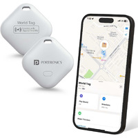 Portronics Worldtag Item finder With Upto 1 Year Battery Life, Bluetooth Tracker,MFi Certified, Item Locater for Keys, Wallets, Luggage, Pets, Gadgets etc,Only iOS Compatible With Apple Find My App